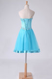 2024 Homecoming Dresses Sweetheart A Line Short/Mini Beaded Neckline And Waistline P57H1SQ9