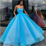 Sweetheart Strapless Yellow Long Modest Prom Gown, Ball Gown Quinceanera Dresses STI15441