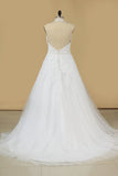 2024 Organza Halter Open Back With Applique Wedding Dresses PP1B2MT7