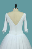 2024 Mid-Length Sleeves Scoop A Line Wedding Dresses Tulle PMTN4R7C