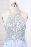 2024 New Arrival Prom Dresses Scoop Chiffon With Beading P7LCG544