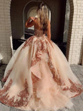 Rosewood Sequins Ball Gown Sweetheart Strapless Quinceanera Dresses with STI15661