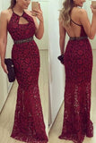 2024 Spaghetti Straps Mermaid Lace Evening Dresses PMGDRYPG