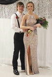 Charming Floor Length Long Prom Dresses Front Split PNHP663G