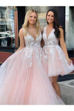 See Through Appliqued Homecoming Dresses V Neck PL416X47