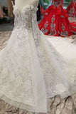 2024 Lace Wedding Dresses Off-The-Shoulder Long Sleeves PH7GP61L