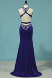 2024 New Arrival Scoop With Beads And Slit Prom Dresses PDCY8TFT