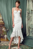 Elegant Lace White Sheath Prom Dress Lace Simple PA7AHNM3