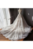 Stunning Off The Shoulder Tulle Wedding Dress With Applique Bridal Dress With Long STIPAE18RA2