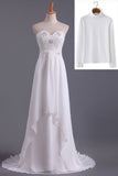 2024 Musilim Wedding Dresses Empire Waist Sweetheart Chiffon With PEA34SDL