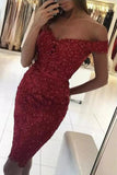 2024 New Arrival Homecoming Dresses Sheath Off The Shoulder Tulle PBT2XJ6S