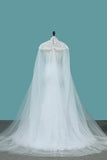 2024 Tulle Scoop Wedding Dresses Mermaid With Applique P4A184QC