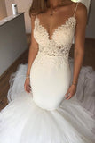 2024 Spaghetti Straps Wedding Dresses Mermaid Tulle With PE42L2NT