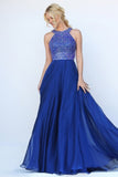 2024 Scoop Prom Dresses Chiffon With Beading A Line PQBB7282