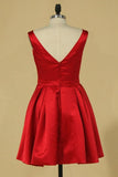 2024 Bridesmaid Dresses A Line Satin Knee Length New P7BH7Y82