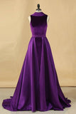 2024 Velvet High Neck Open Back Evening Dresses Mermaid P7XA1BTC