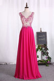 2024 V Neck Beaded Bodice Floor Length Prom PS1S9PCH