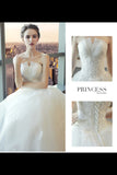 Ball Gown Tulle Wedding Dresses Strapless Appliques Beads PMBFK3T3