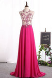 2024 Halter Prom Dresses A Line Chiffon Beaded Bodice PC9GSLS8