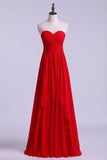 2024 Simple Prom Dresses Sweetheart A Line Floor Length Chiffon PJPJMKSC