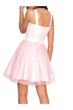 A Line V Neck Short Homecoming Graduation Dresses P48FMEBG