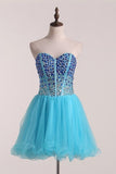 2024 Homecoming Dresses Sweetheart With Rhinestones Tulle PGSB5RKF