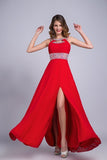 2024 Scoop Prom Dresses A Line Sweep/Brush Red PKPTZ1ZG