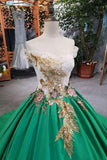 2024 Awesome Satin Wedding Dresses Lace Up With Appliques And Sequins PNMAQB5R