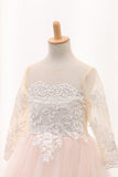 2024 Scoop Flower Girl Dresses Ball Gown Long Sleeves PCE57SD1