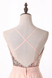 2024 New Arrival Sexy Spaghetti Straps Prom Dresses A Line Chiffon With PJZ24SF2