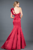 2024 New Arrival Satin One Shoulder Mermaid Sweep Train PQENJ5F2