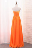 2024 A Line Chiffon Sweetheart Ruched Bodice Bridesmaid Dress P7BB9PNP