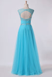 2024 Splendid Prom Dresses Scoop Backless A Line PAYK7TYE