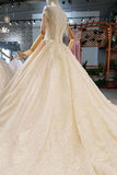 2024 Lace Wedding Dresses Scoop Cap Sleeves Lace Up Back PZM7B5G2