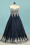 2024 Prom Dresses Sweetheart Satin A-Line With P68NEA1X