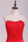 2024 Sheath Mother Of The Bride Dresses Strapless With Beading And PCHTDMT3