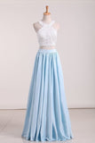 2024 Prom Dresses A Line Satin With Applique Floor Length PXX8CK9M