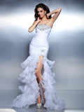 Trumpet/Mermaid Strapless Beading Ruched Sleeveless Long Organza Dresses TPP0003597