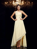 A-Line/Princess One-Shoulder Beading Sleeveless High Low Chiffon Dresses TPP0003829