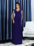 Trumpet/Mermaid V-neck Sleeveless Long Chiffon Mother of the Bride Dresses TPP0007221