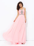 A-line/Princess Straps Beading Sleeveless Long Chiffon Dresses TPP0003377