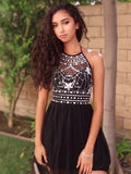 A-Line/Princess Chiffon Beading Halter Sleeveless Short/Mini Homecoming Dresses TPP0008816