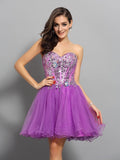 A-Line/Princess Sweetheart Beading Sleeveless Short Satin Cocktail Dresses TPP0008969