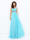 A-line/Princess Straps Sequin Sleeveless Long Chiffon Dresses TPP0002860