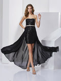 A-Line/Princess Strapless Sleeveless Ruffles Short Chiffon Dresses TPP0003500