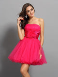 A-Line/Princess Sweetheart Sash/Ribbon/Belt Sleeveless Short Elastic Woven Satin Cocktail Dresses TPP0008979