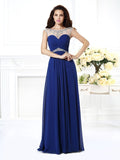 A-Line/Princess Bateau Beading Sleeveless Long Chiffon Dresses TPP0003076