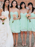 A-Line/Princess Sleeveless Sweetheart Short/Mini Chiffon Bridesmaid Dresses TPP0005744