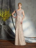 Sheath/Column V-neck 3/4 Sleeves Long Chiffon Mother of the Bride Dresses TPP0007339