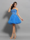 A-Line/Princess Sweetheart Beading Sleeveless Short Satin Cocktail Dresses TPP0008790